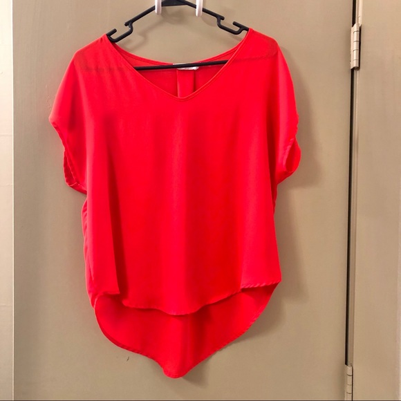 LUSH Orange Satin Blouse / gently worn / CS - Picture 3 of 4